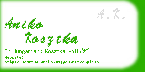 aniko kosztka business card